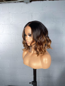 12” bob 1b base with brown and blonde highlights Clearance wig