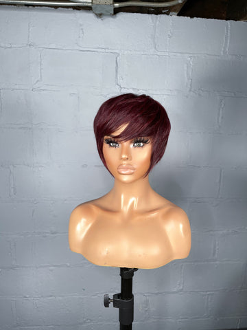 Short cut custom colored wig